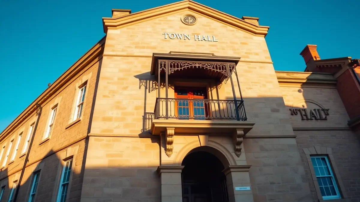 Fachada del Ayuntamiento de Madrid bajo la luz del sol.