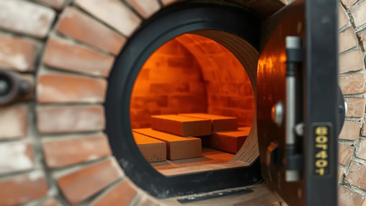 Imagen de un horno crematorio con ladrillos refractarios