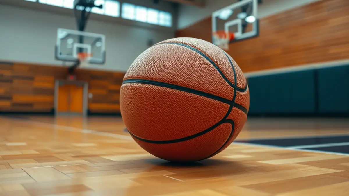 Imagen genérica de un balón de baloncesto en una cancha.