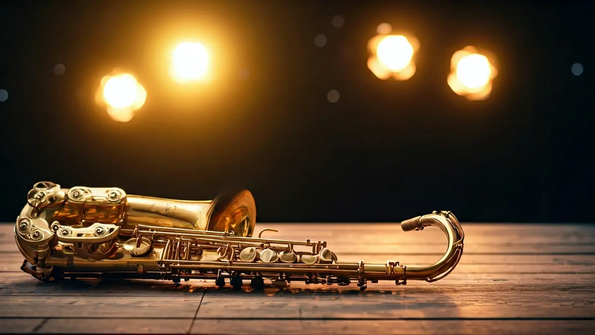 Generic image of jazz instruments on a stage.