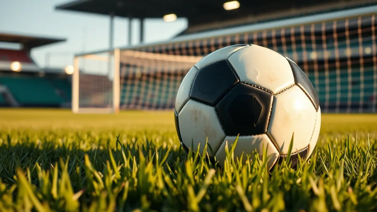 Imagen genérica de un balón de fútbol en un campo