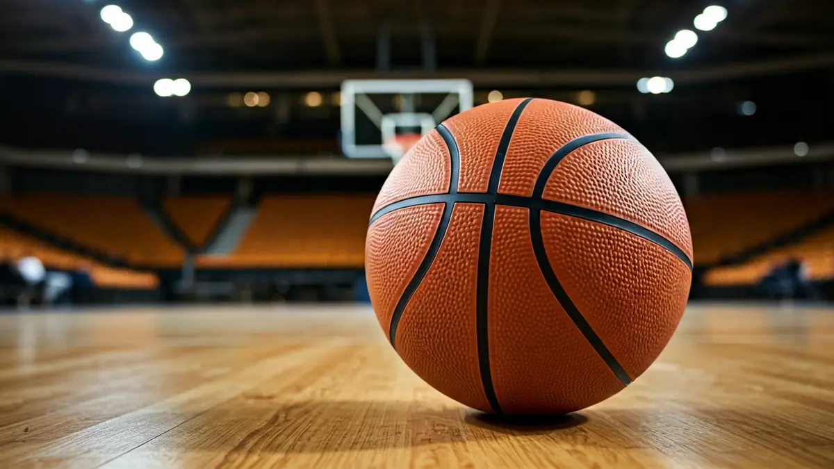 Imagen genérica de un balón de baloncesto en una cancha.