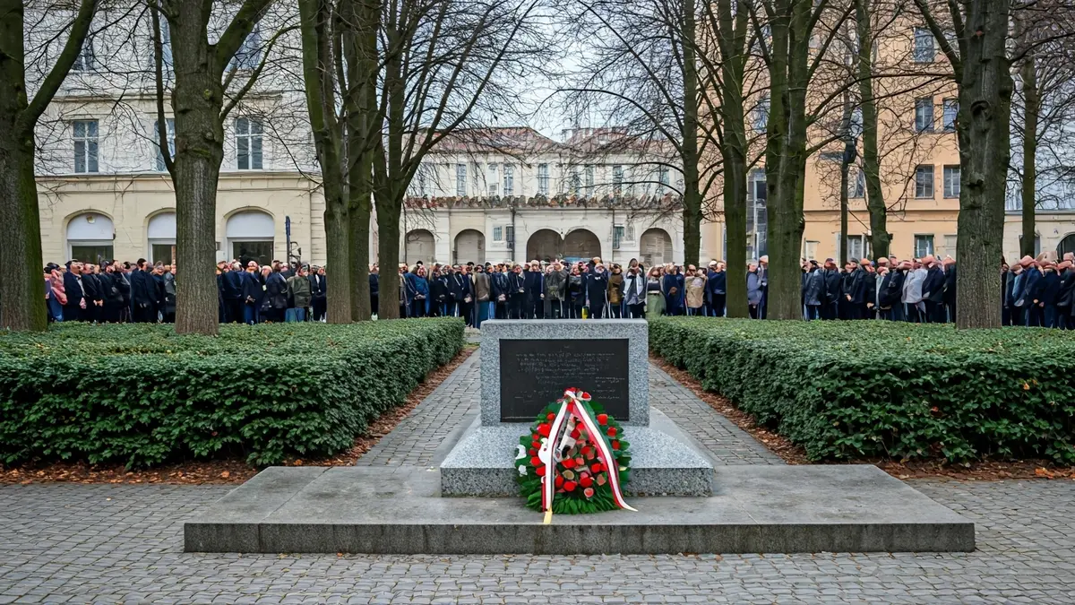 Imagen de un monumento conmemorativo en un parque urbano.