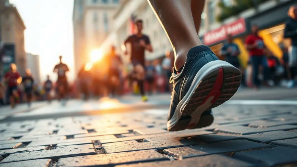 Imagen genérica de un corredor en un maratón urbano.