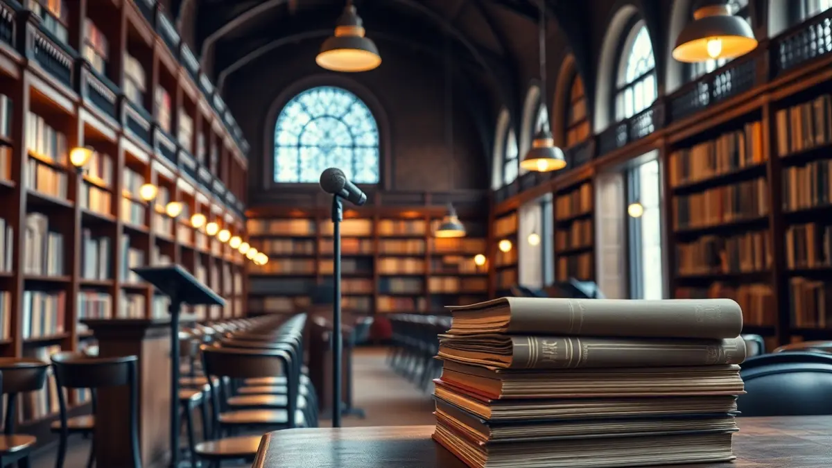 Imagen genérica de una biblioteca con libros de astronomía.