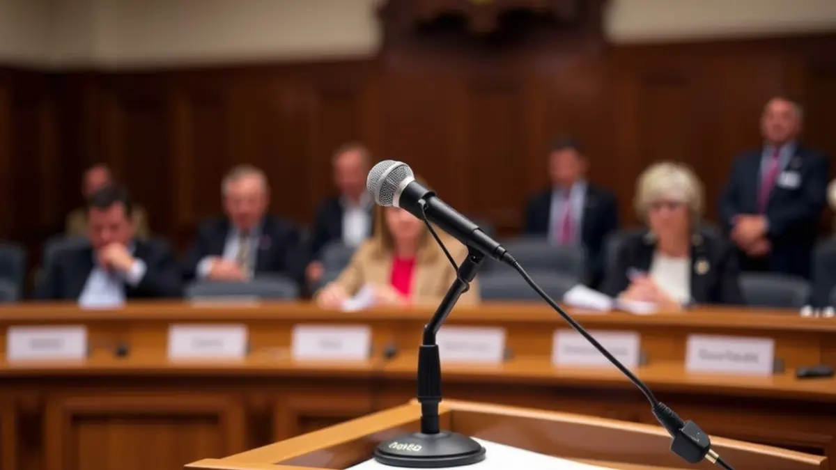 Imagen genérica de un micrófono en un podio durante una sesión plenaria.