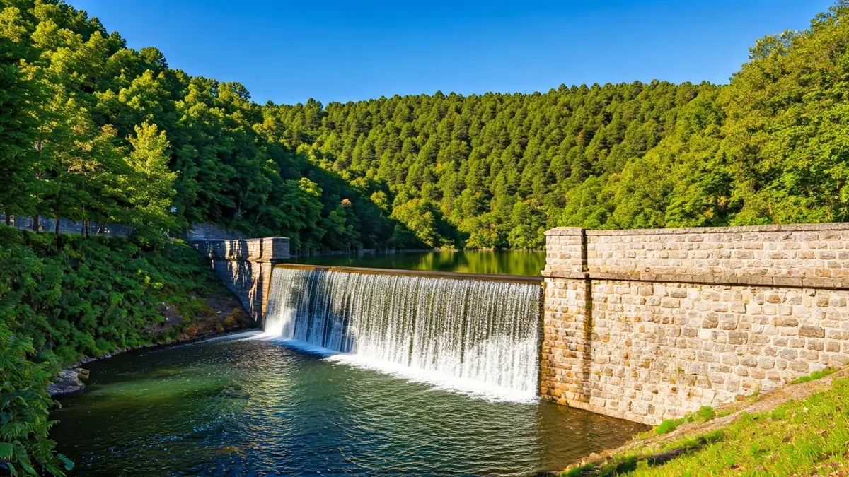 Image of the Presa del Gasco, a historical and protected enclave in Torrelodones.