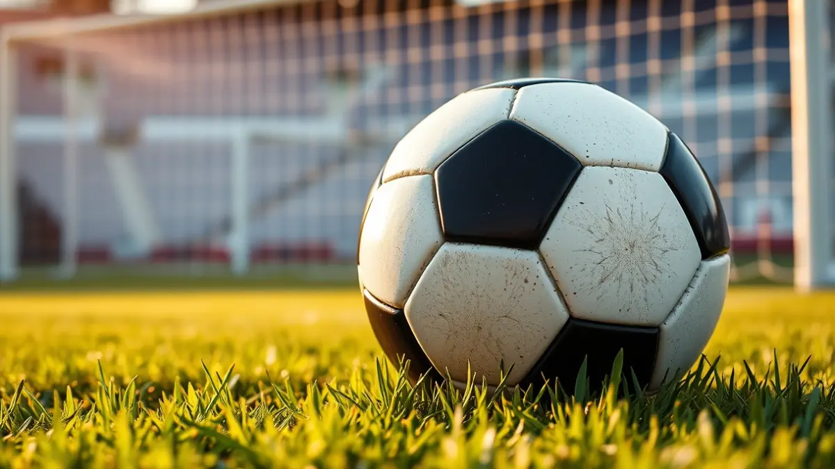 Generic image of a soccer ball on a stadium pitch.