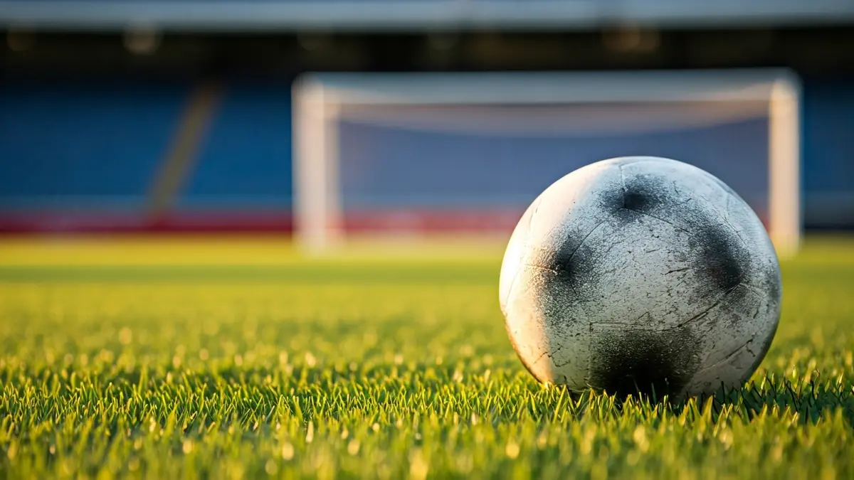 Imagen genérica de un balón de fútbol en el césped de un estadio.