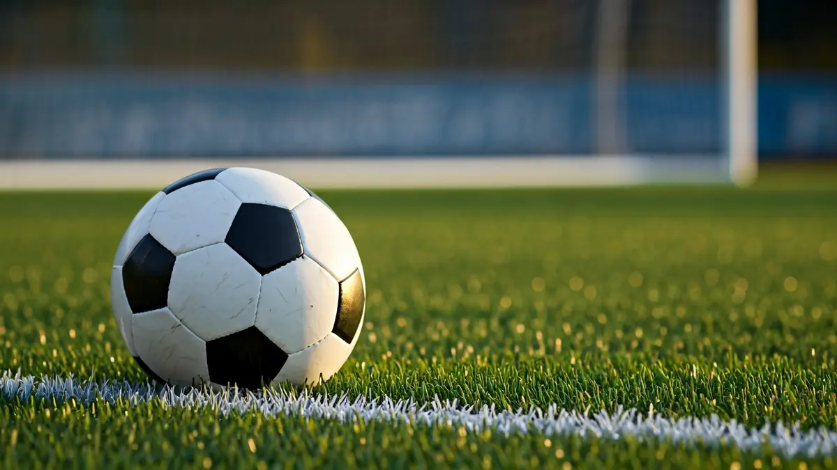 Imagen genérica de un balón de fútbol en el césped de un estadio.