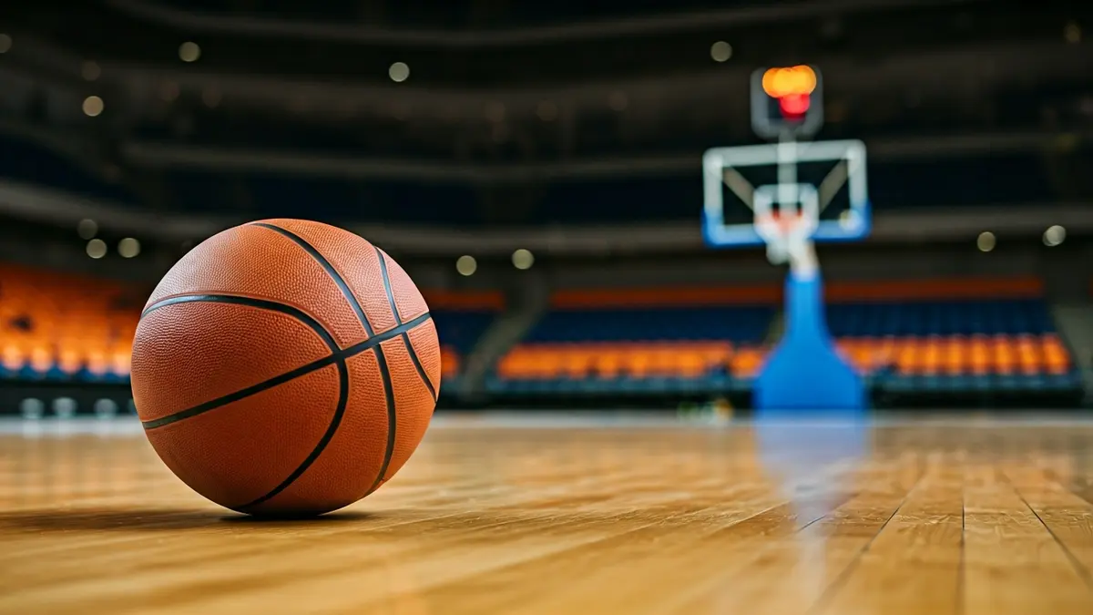 Imagen genérica de un balón de baloncesto en una cancha.