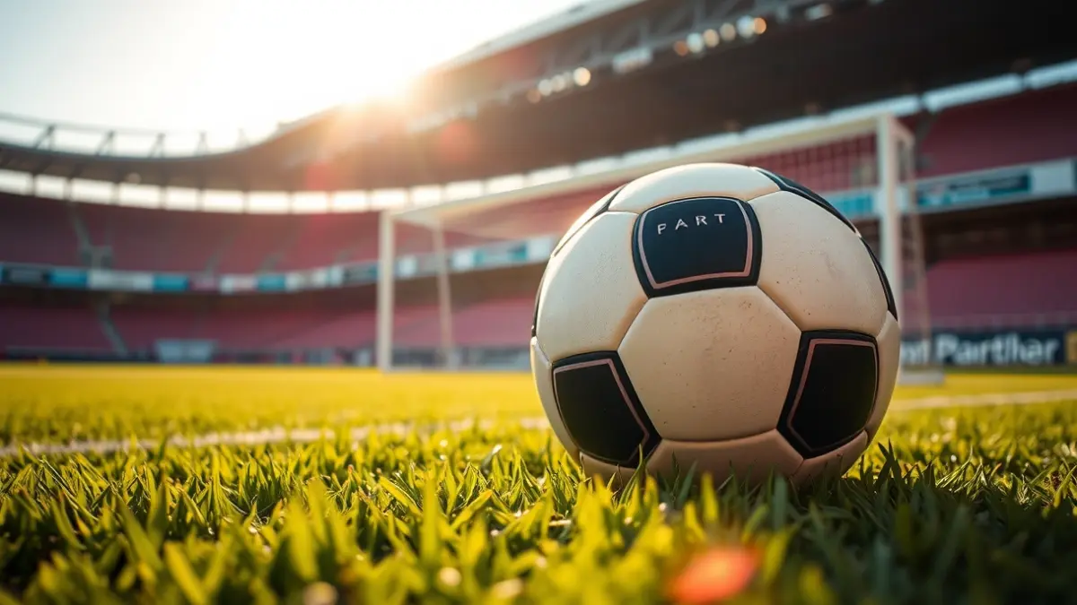 Generic image of a soccer ball on a stadium pitch.