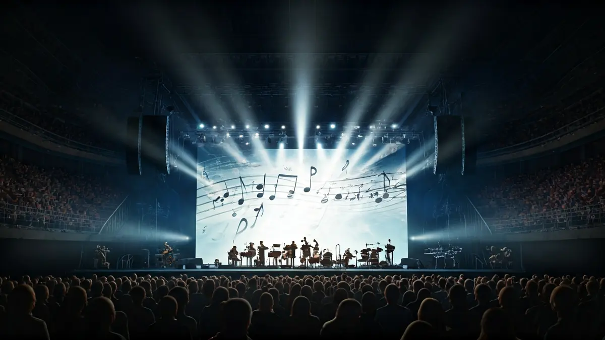 Imagen genérica de una experiencia escénica con música y artes visuales.