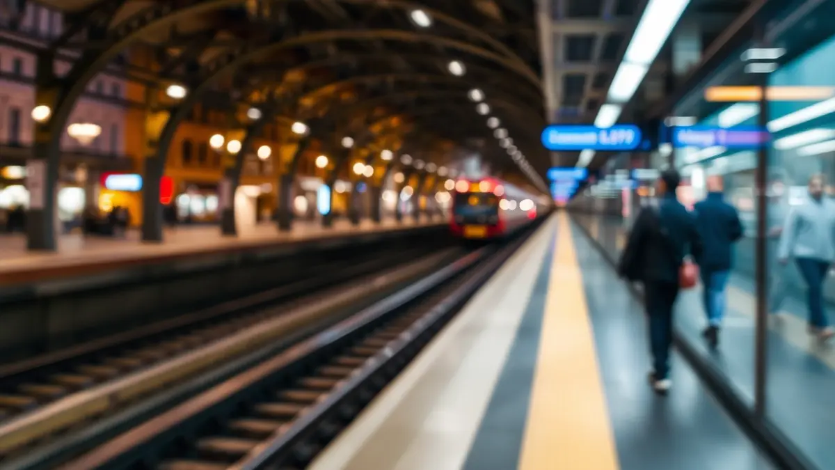 Generic image of a train station with a train arriving.