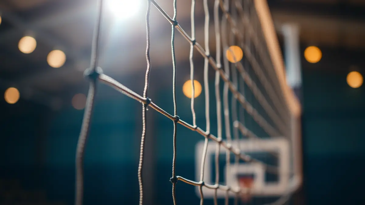 Imagen genérica de una red de voleibol en una cancha