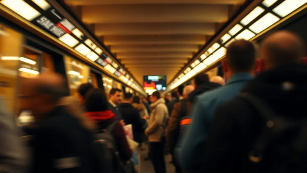 Generic image of a subway station with crowded platforms in Madrid.