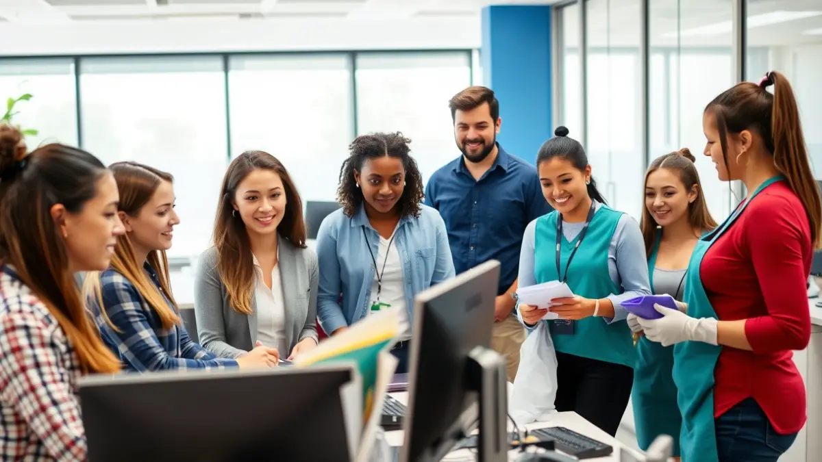 Generic image of young people working in an office environment, symbolizing job opportunities.