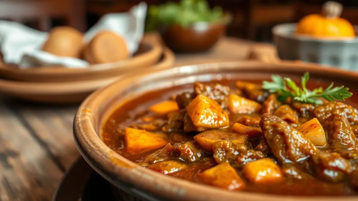 Generic image of a oxtail stew dish.