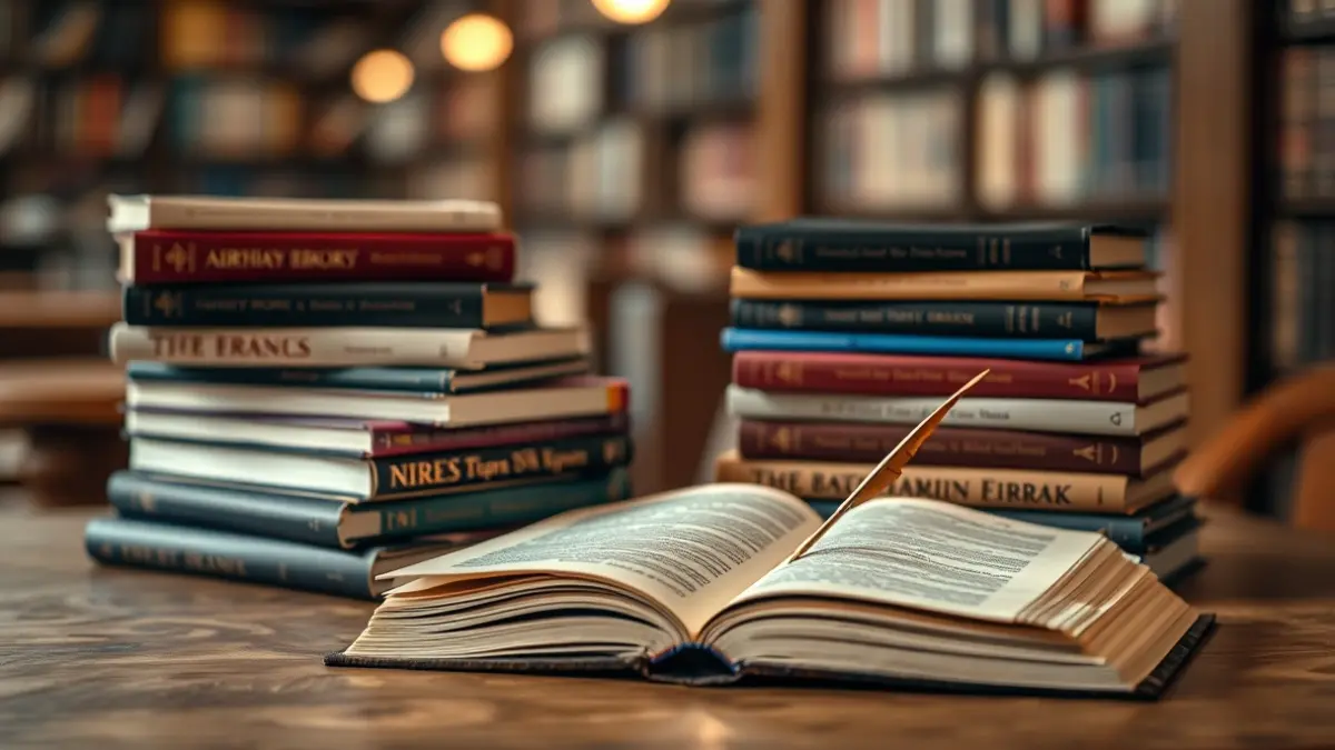 Generic image of books and a quill pen, symbolizing literature and poetry.