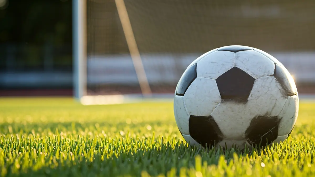 Imagen genérica de un balón de fútbol en un campo de césped, con una portería al fondo.
