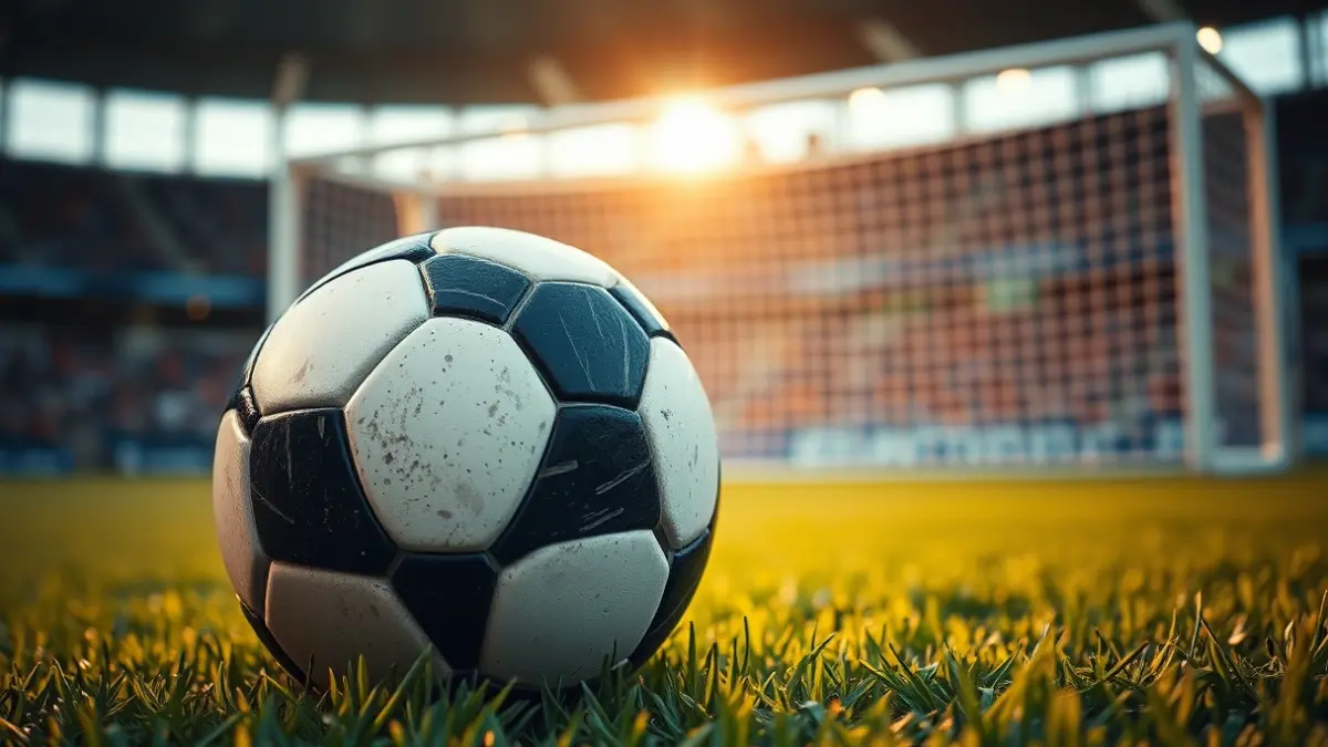 Generic image of a soccer ball on a field