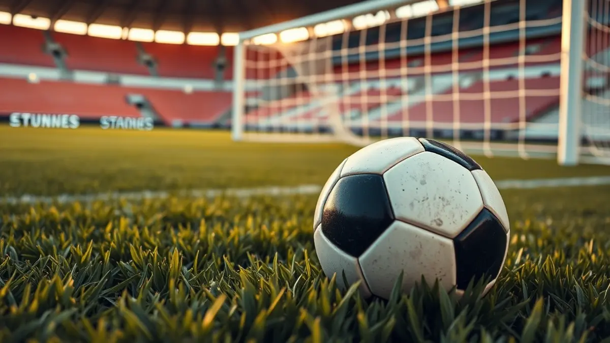 Generic image of a soccer ball on a field