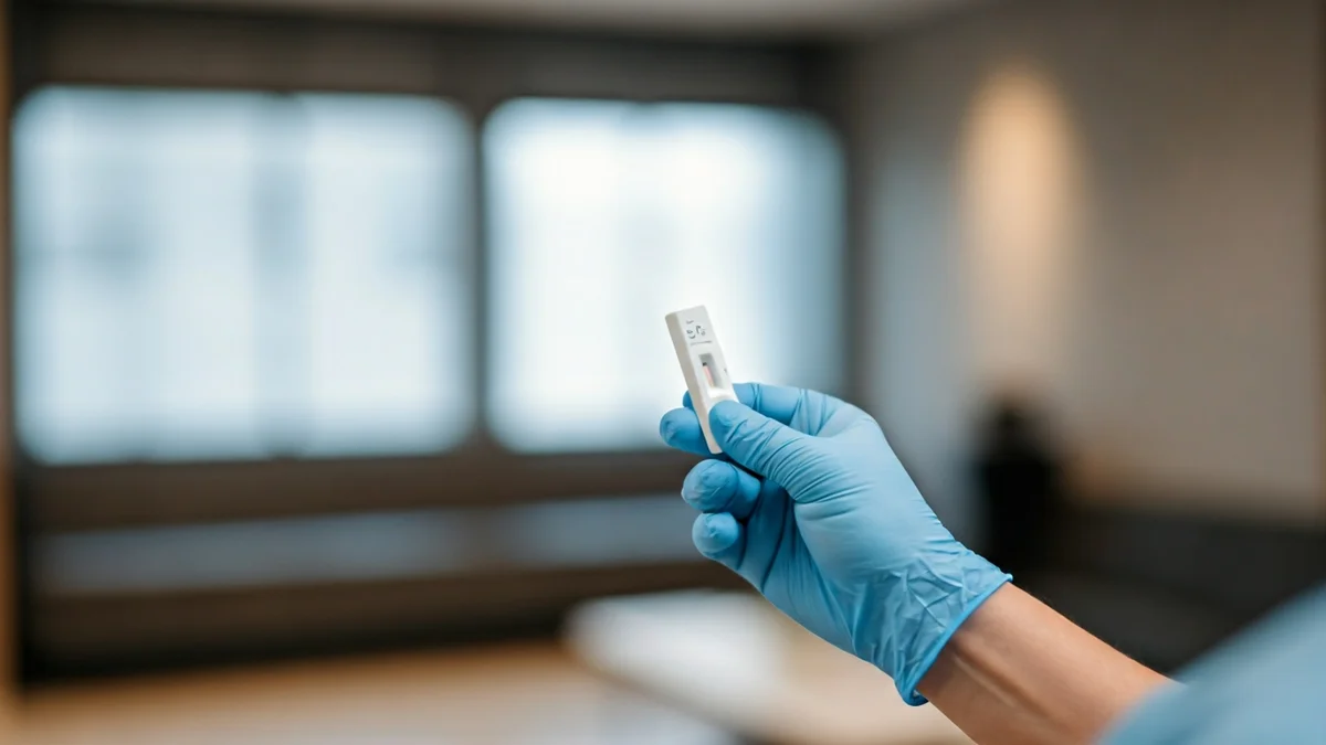Generic image of a healthcare professional conducting a rapid test in a clinical setting.