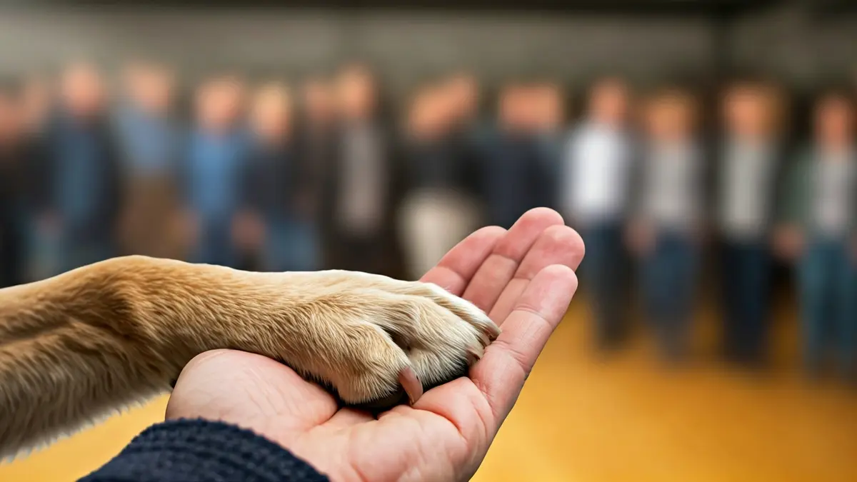 Imagen genérica de una pata de perro sobre una mano humana, simbolizando el cuidado animal.