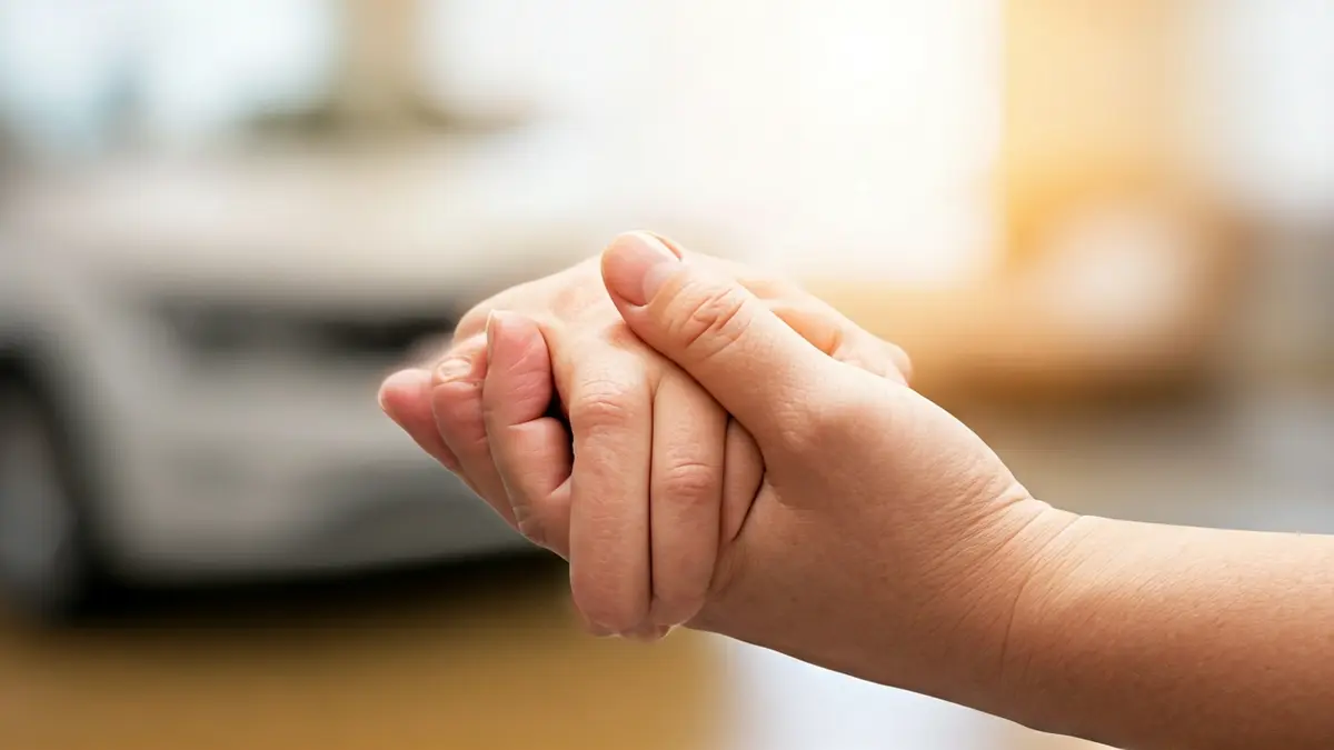 Generic image of intertwined hands, symbolizing care and support.