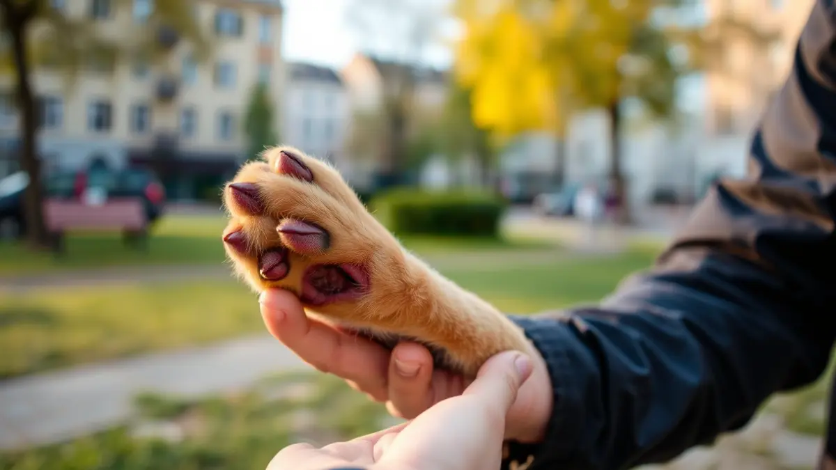 Generic image of a human hand caressing a dog's paw, symbolizing canine education.