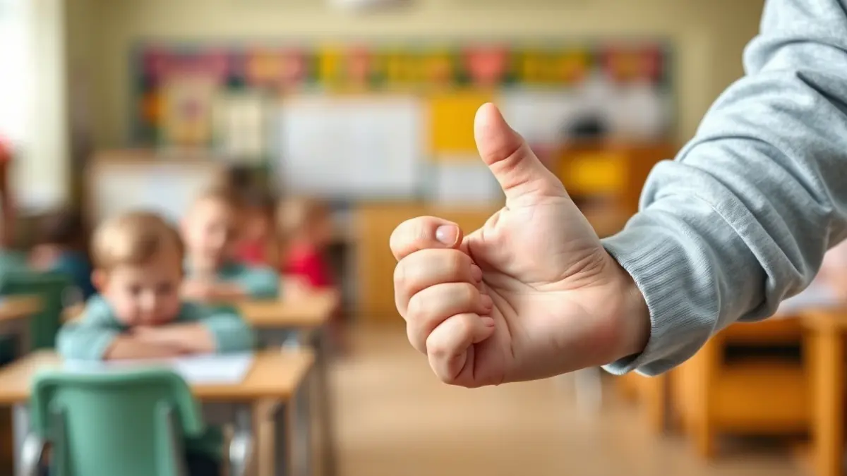 Generic image of a small child's hand holding an adult's hand, symbolizing care in early childhood education.