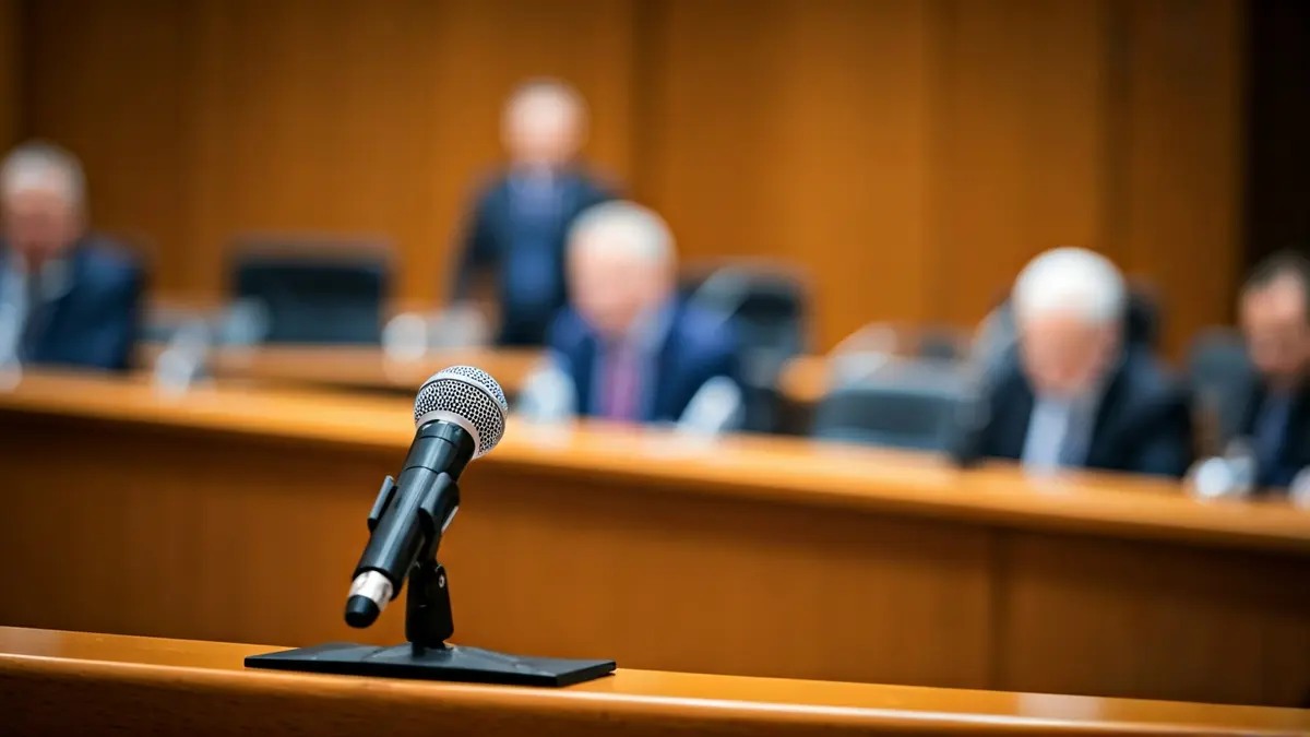 Generic image of a microphone on a podium, symbolizing a statement or negotiation.