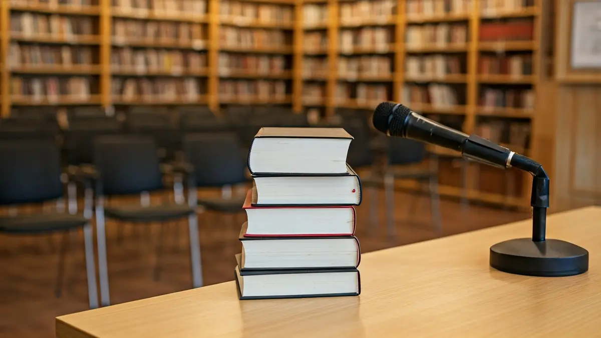 Generic image of a book presentation at a literary fair.