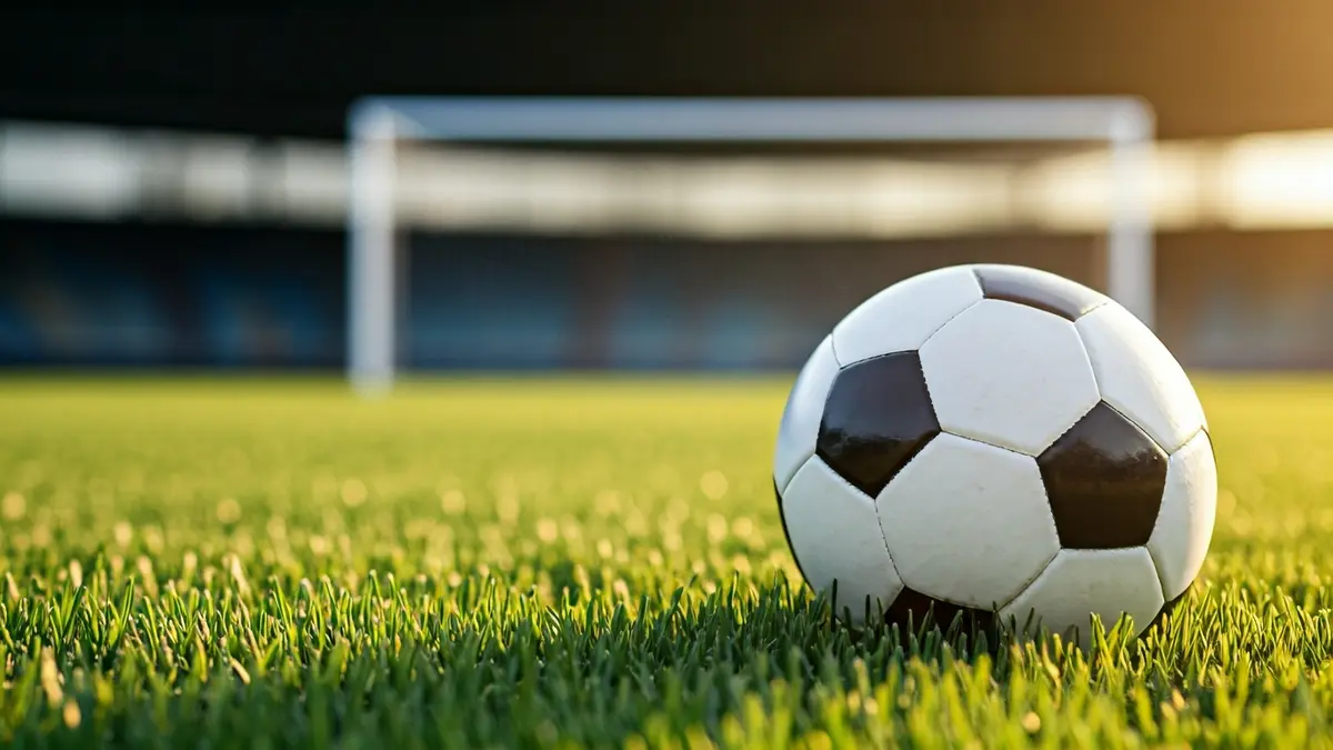 Generic image of a soccer ball on a green field.