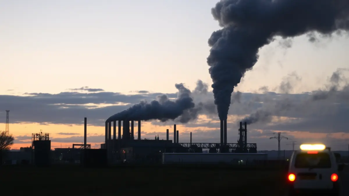 Image of a smoke column over a recycling plant in the Community of Madrid.