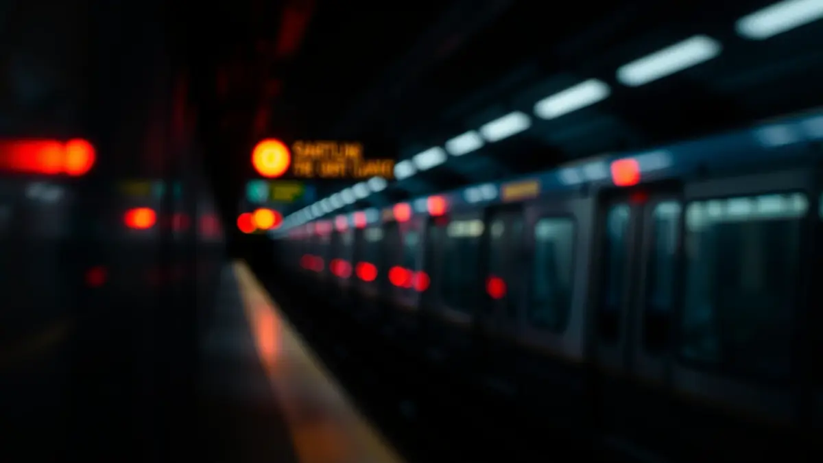 Generic image of a subway tunnel with emergency lights, symbolizing a service interruption.