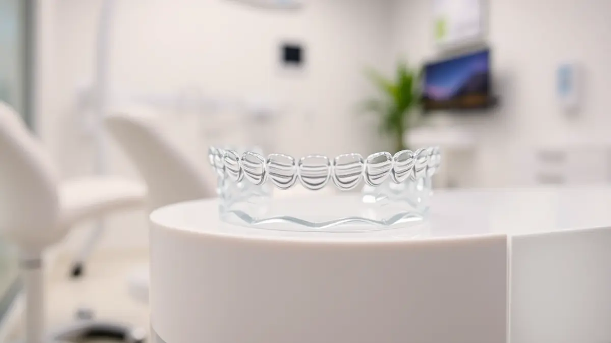 Imagen genérica de un alineador dental transparente, símbolo de la ortodoncia invisible.