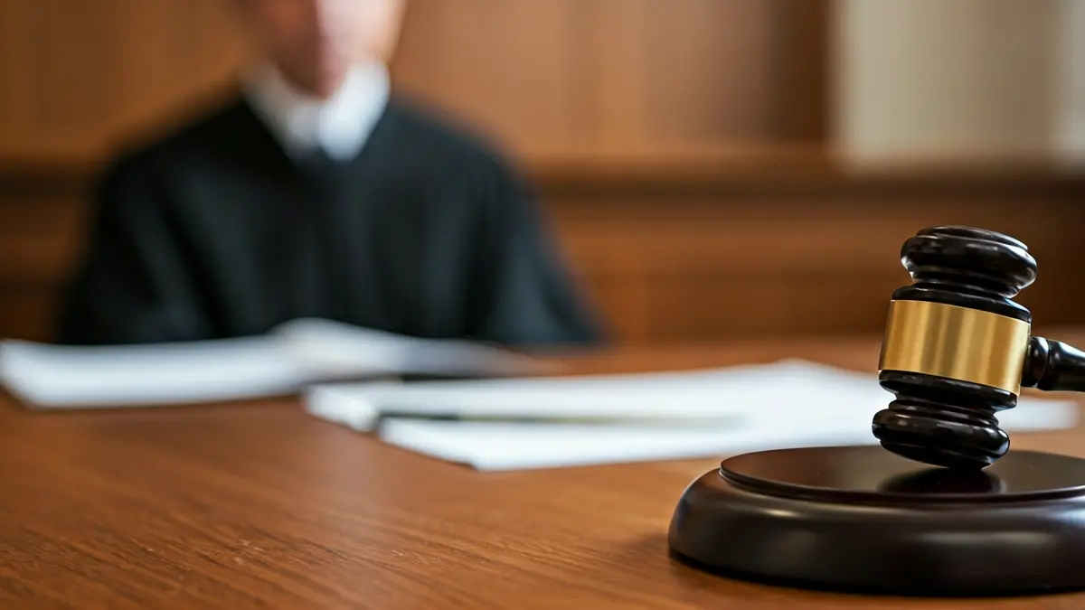 Generic image of a judge's gavel on a desk in a courtroom, symbolizing a judicial decision.