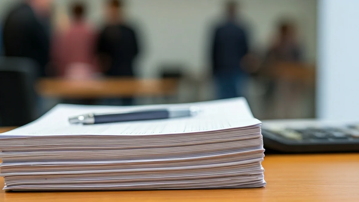 Imagen genérica de documentos y una calculadora, simbolizando datos económicos y regulaciones laborales.