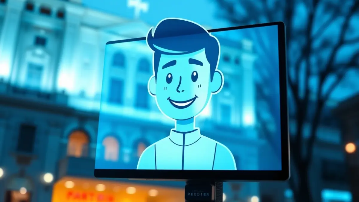 Imagen de un avatar digital en una pantalla, representando la inteligencia artificial.