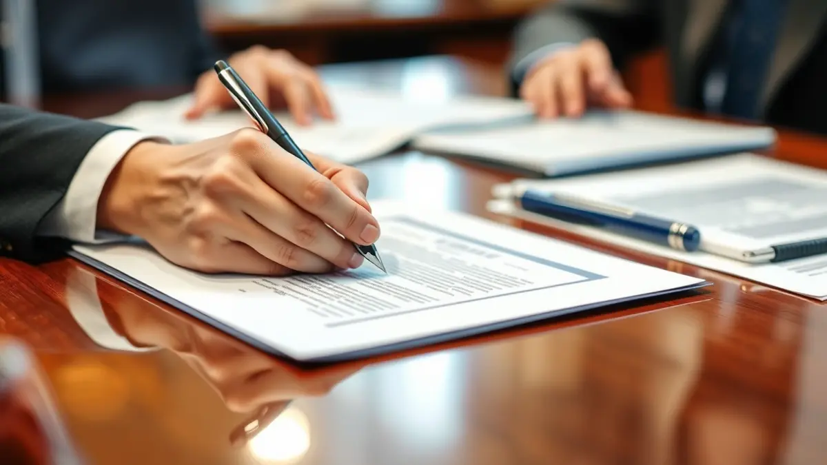 Generic image of hands signing documents, symbolizing budget management.