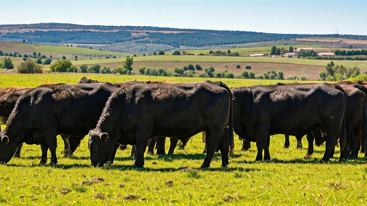 Generic image of Avileña-Negra Ibérica cattle in a field.