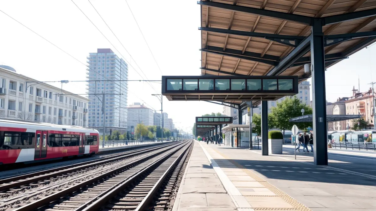 Generic image of a modern train station with platforms and tracks.
