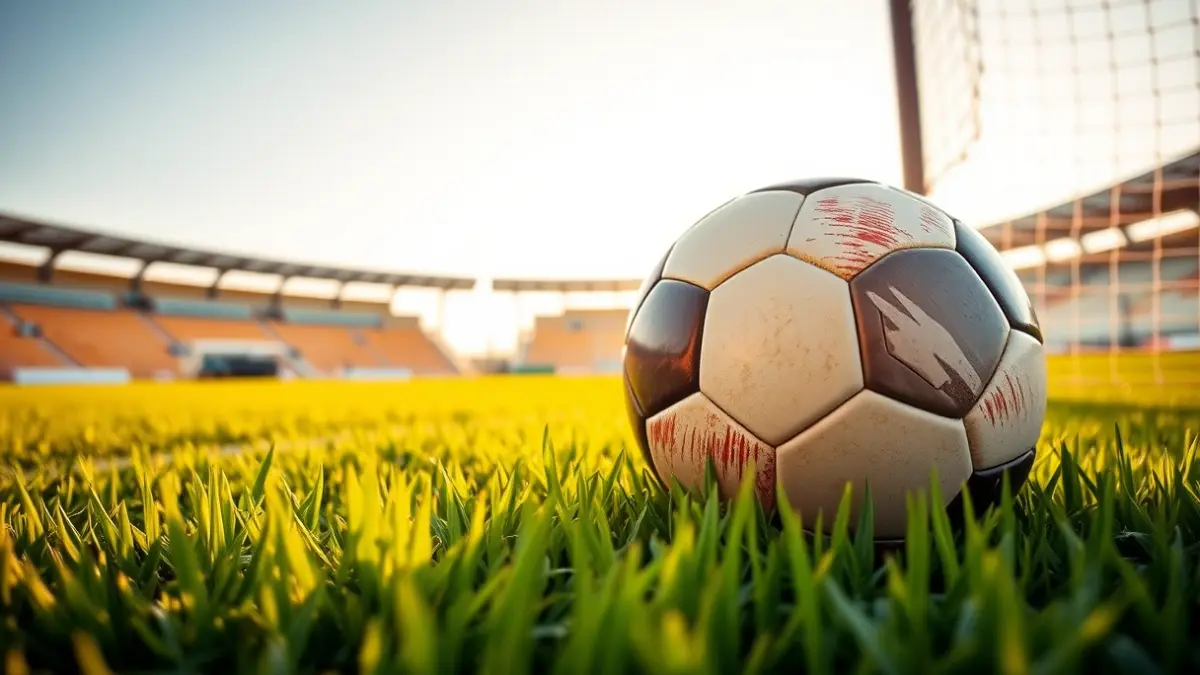 Generic image of a soccer ball on a grass field.