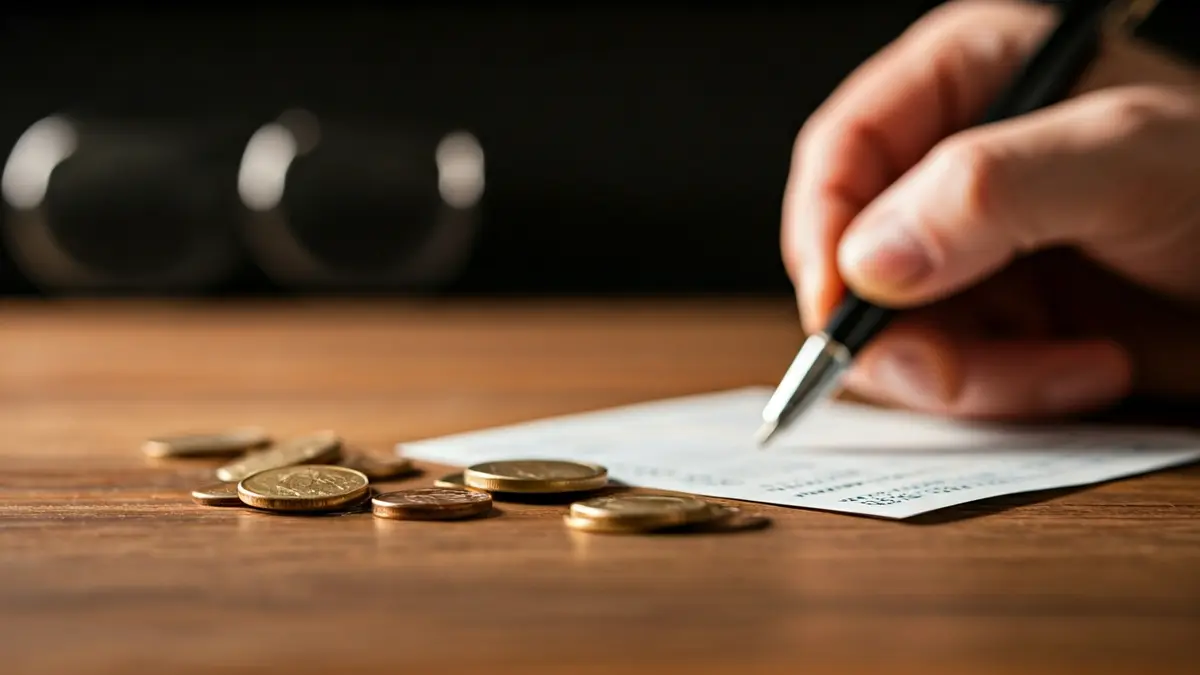 Generic image of a lottery ticket and euro coins on a table.