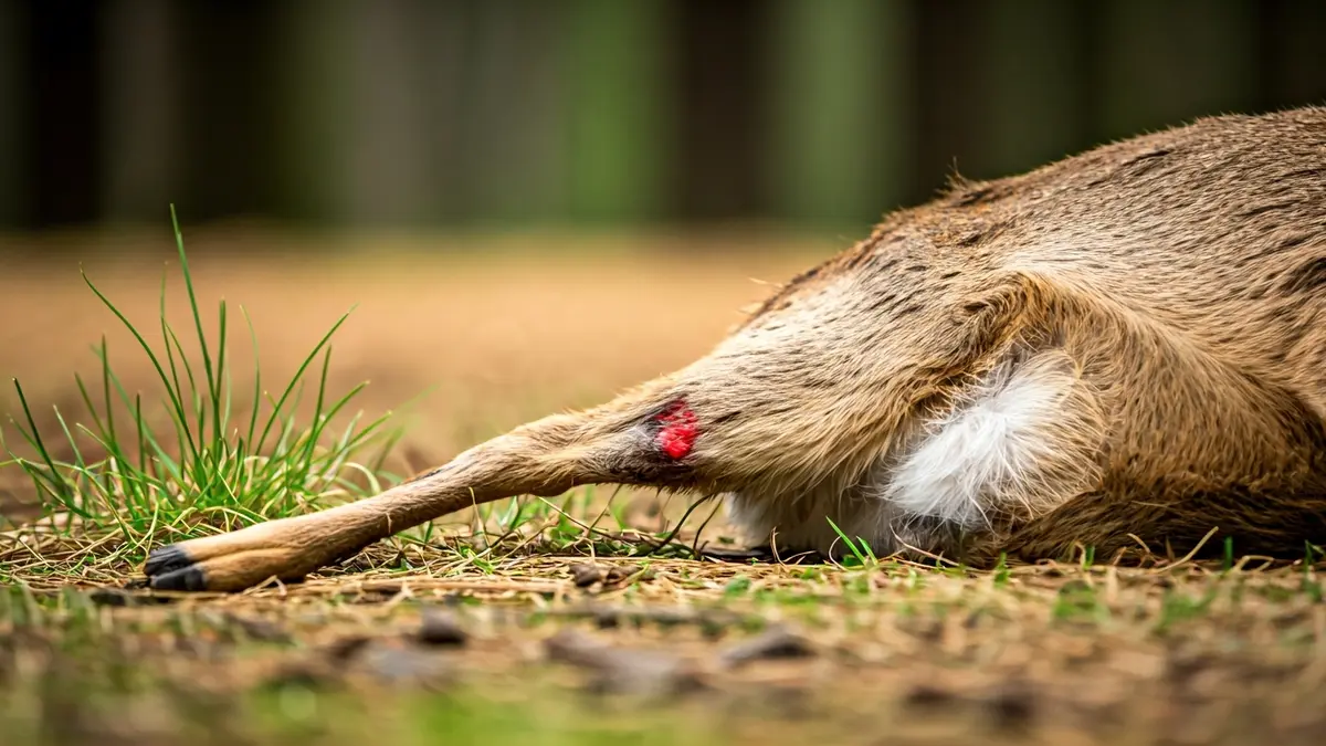 Imagen de un corzo herido en el Parque de los Cerros de Alcalá de Henares.