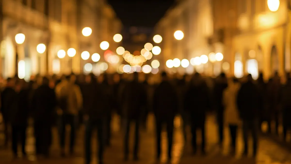 Generic image of a busy street during a festive event in a European city.