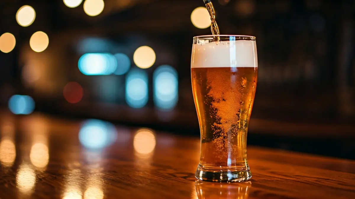 Generic image of a perfectly poured beer with creamy foam.