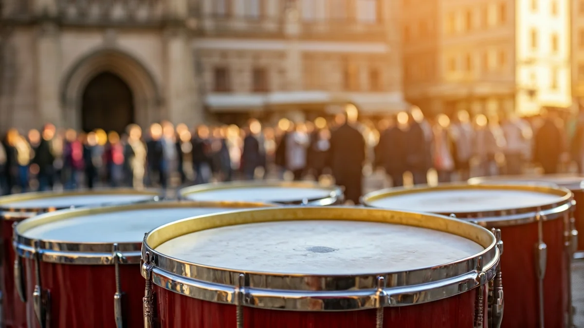 Imagen genérica de tambores en una celebración tradicional.