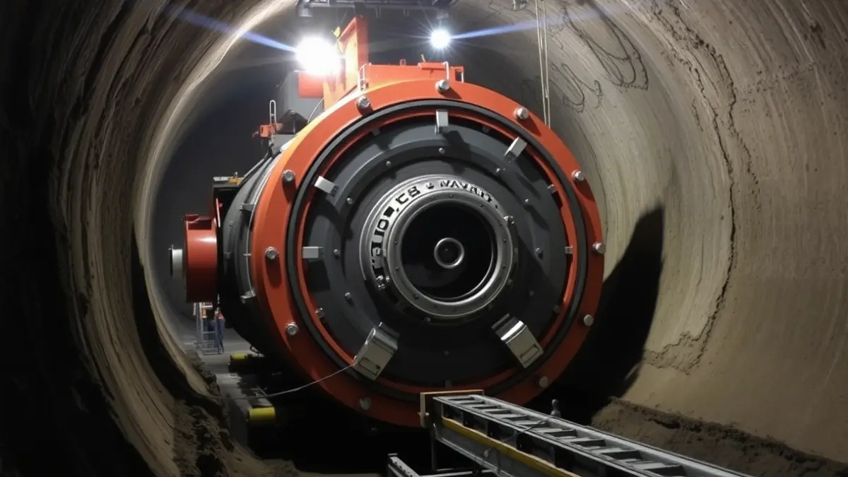 Image of the Mayrit tunnel boring machine working on the extension of Metro de Madrid's Line 11.